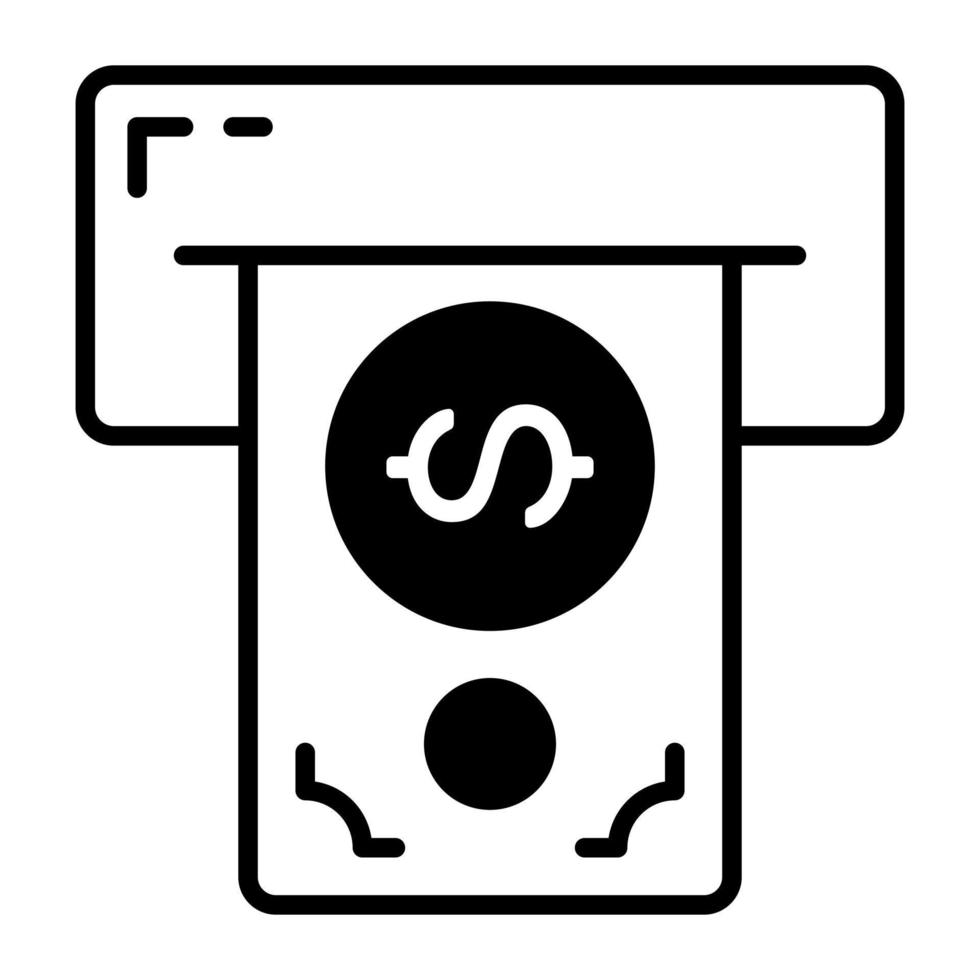 Cash withdraw vector in trendy style, editable vector