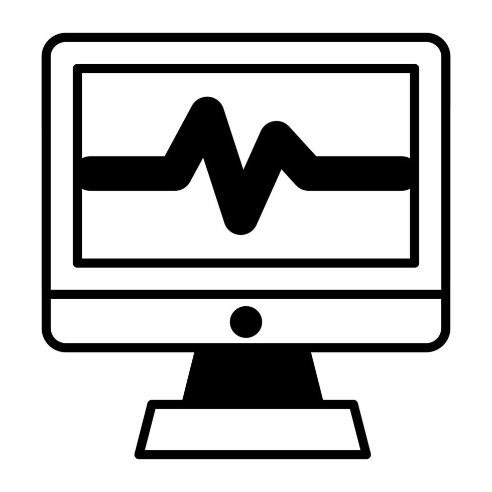 electrocardiograma para el icono de control de latidos del corazón vector