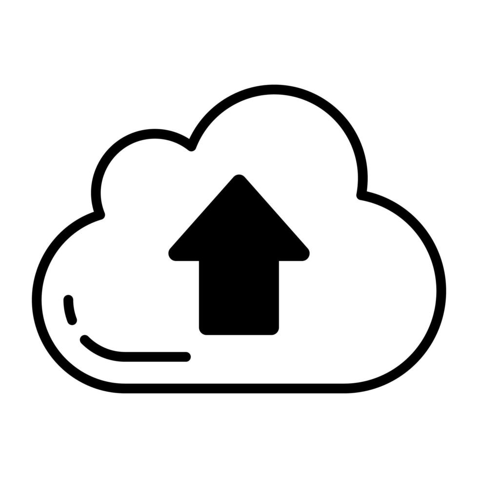 Cloud uploading icon isolated on white background vector