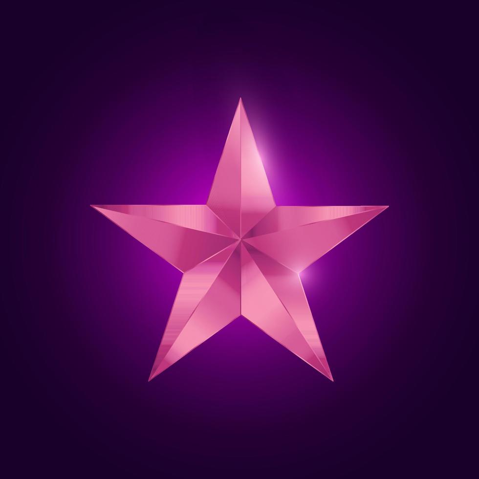 elemento gráfico de vector estrella rosa metalizado