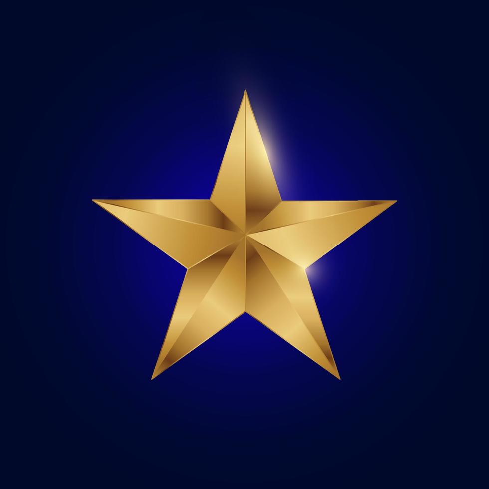 elemento gráfico de vector de estrella de oro metálico