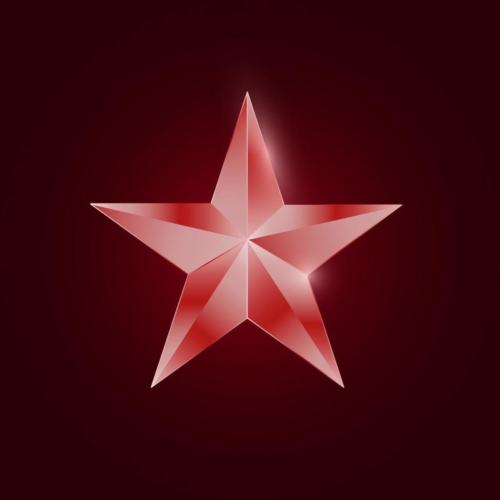 elemento gráfico de vector de estrella roja metálica