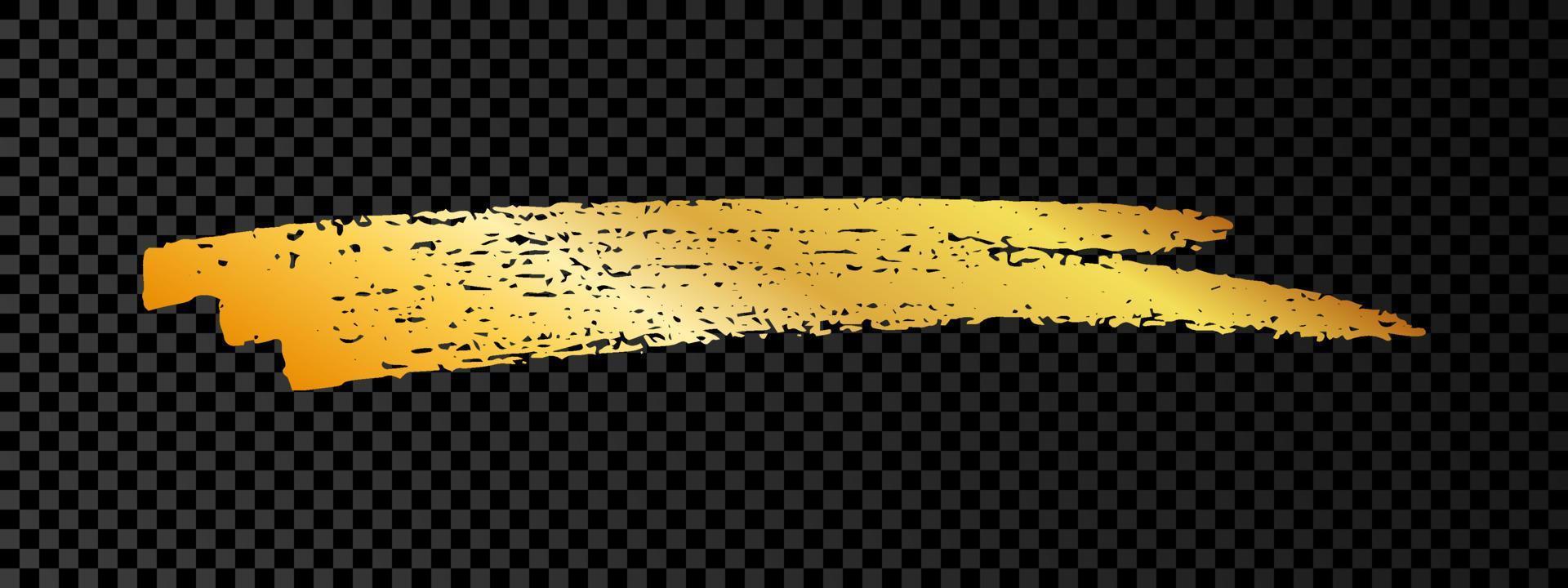 Gold paint brush smear stroke. Abstract gold glittering sketch scribble smear. Vector illustration.