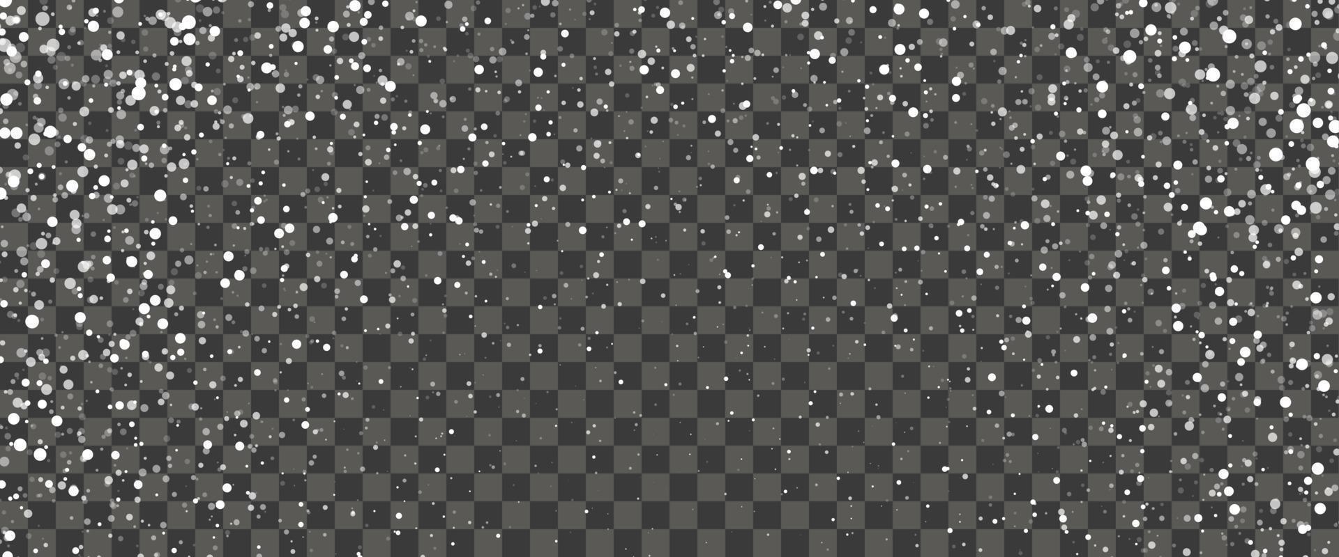 Snowfall and falling snowflakes White snowflakes and Christmas snow. Vector illustration
