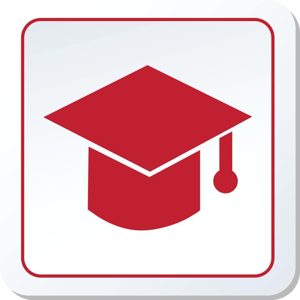 Graduation cap icon on white background. Vector illustration. Eps 10.