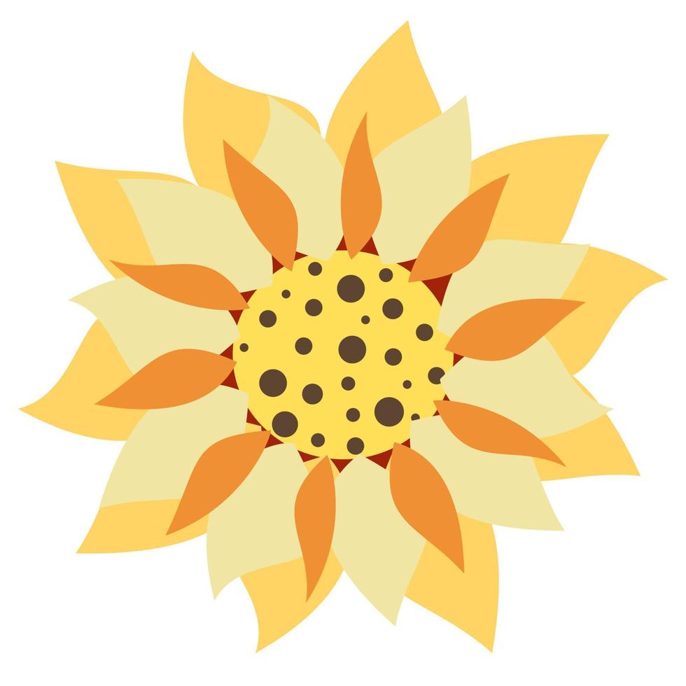 Vector image sunflower. Sunflower silhouette Isolated on white background.