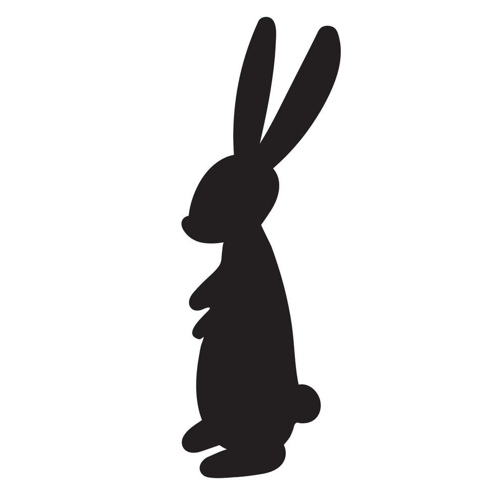 Silhouette of a black hare on a white background. Symbol of Chinese New Year 2023. Lunar calendar vector