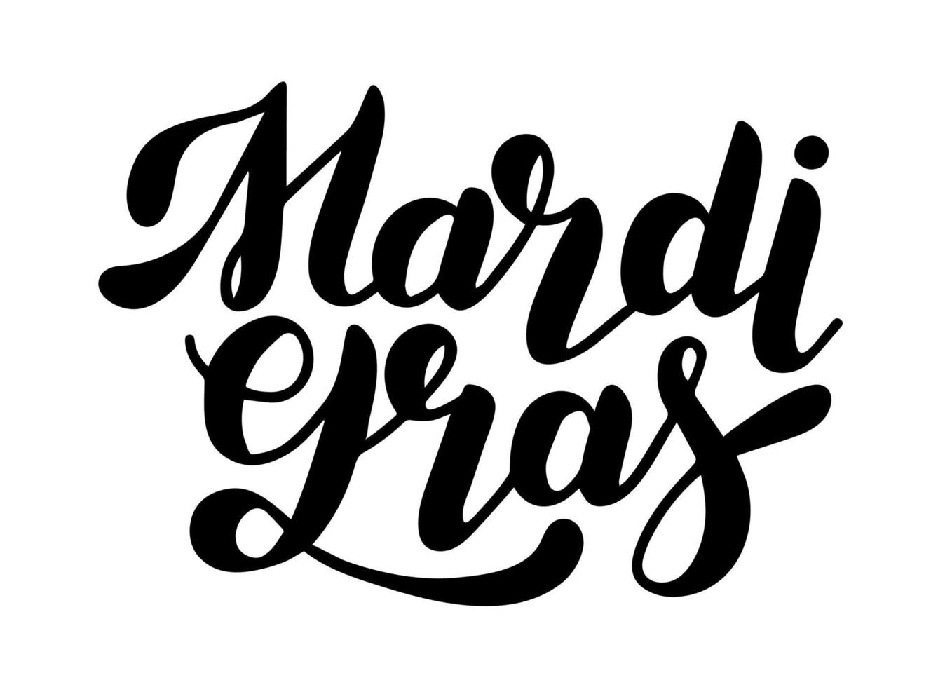 Mardi gras, gorgeous lettering written with elegant calligraphic font or script. vector