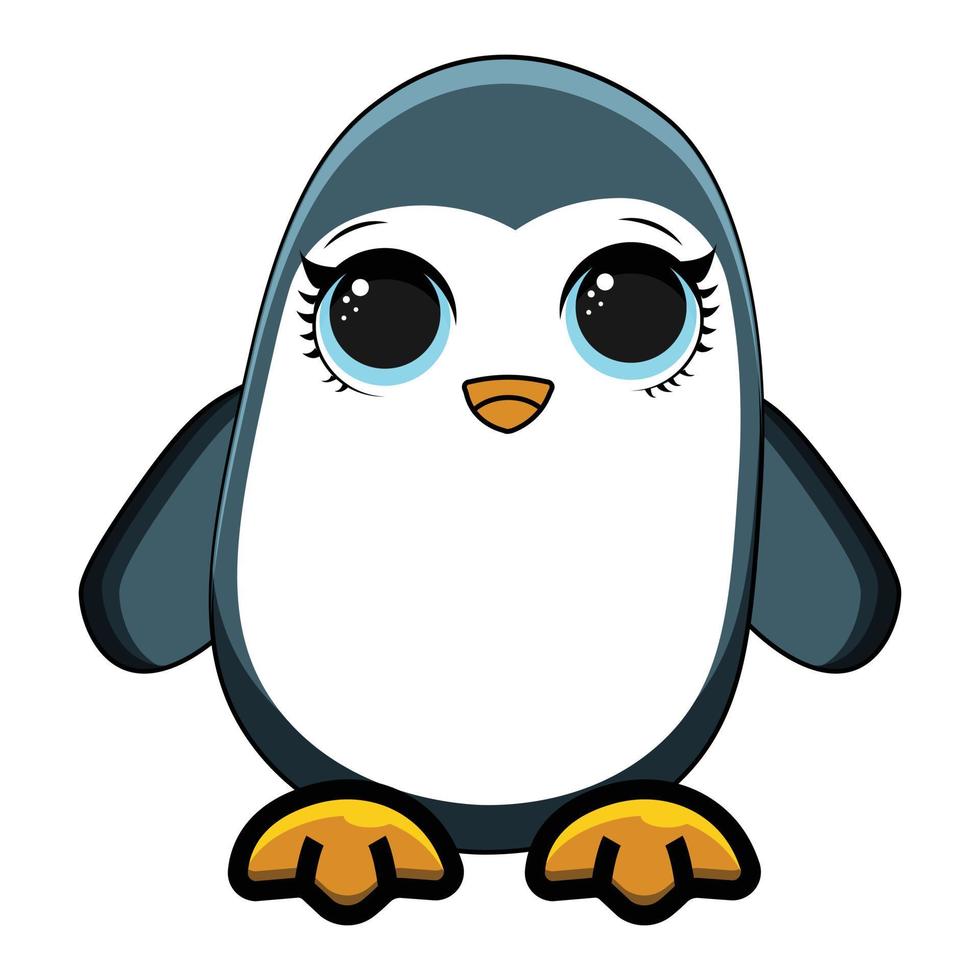 dibujos animados lindo pequeño pingüino ilustración vectorial vector