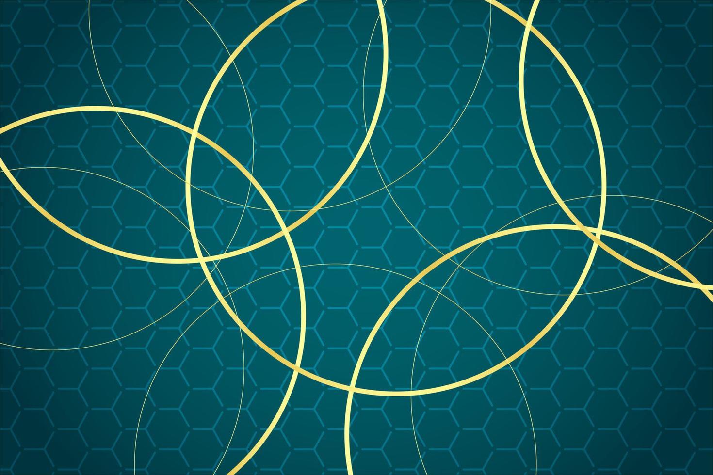 fondo abstracto de lujo moderno con elementos de línea dorada fondo degradado azul verde moderno para diseño vector