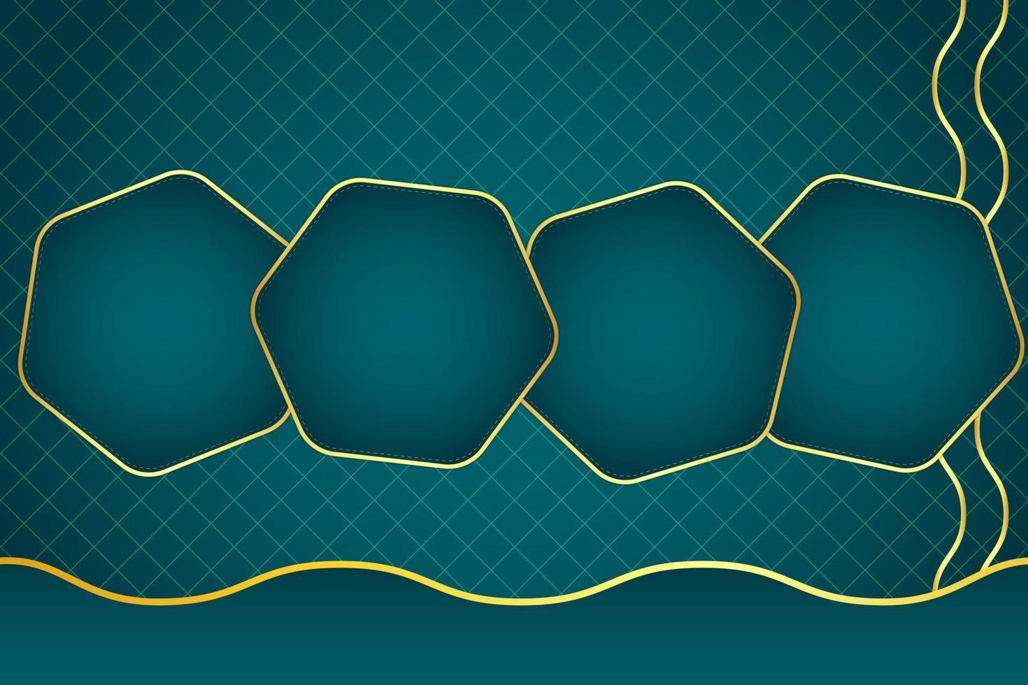 modern luxury abstract background with golden line elements blue green gradient background modern for design vector