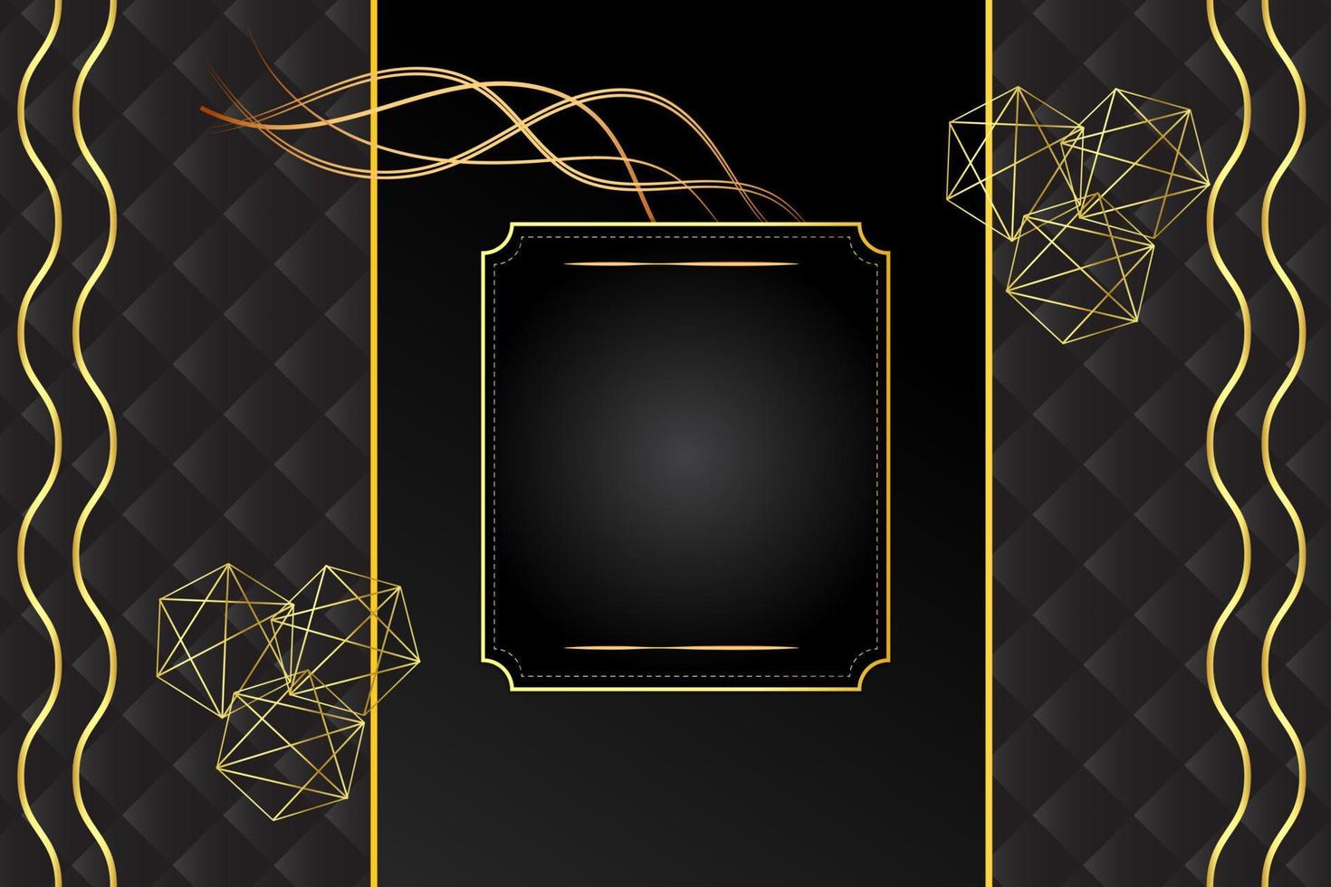 modern luxury abstract background with golden line elements gradient black background modern for design vector