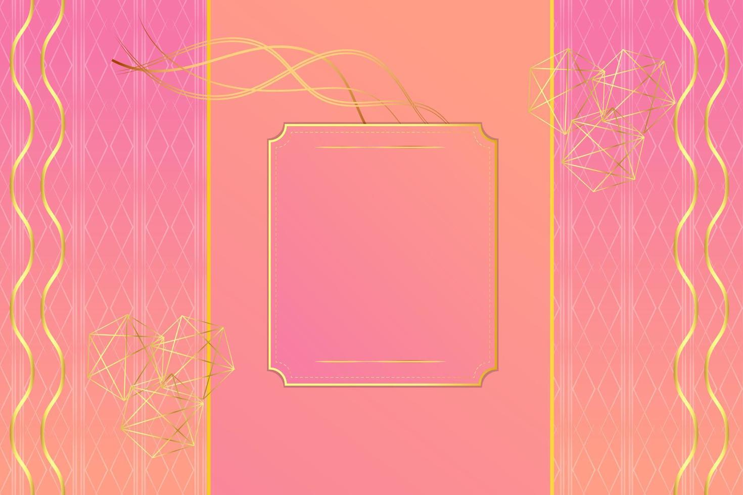 fondo abstracto de lujo moderno con elementos de línea dorada fondo degradado de oro rosa moderno para diseño vector