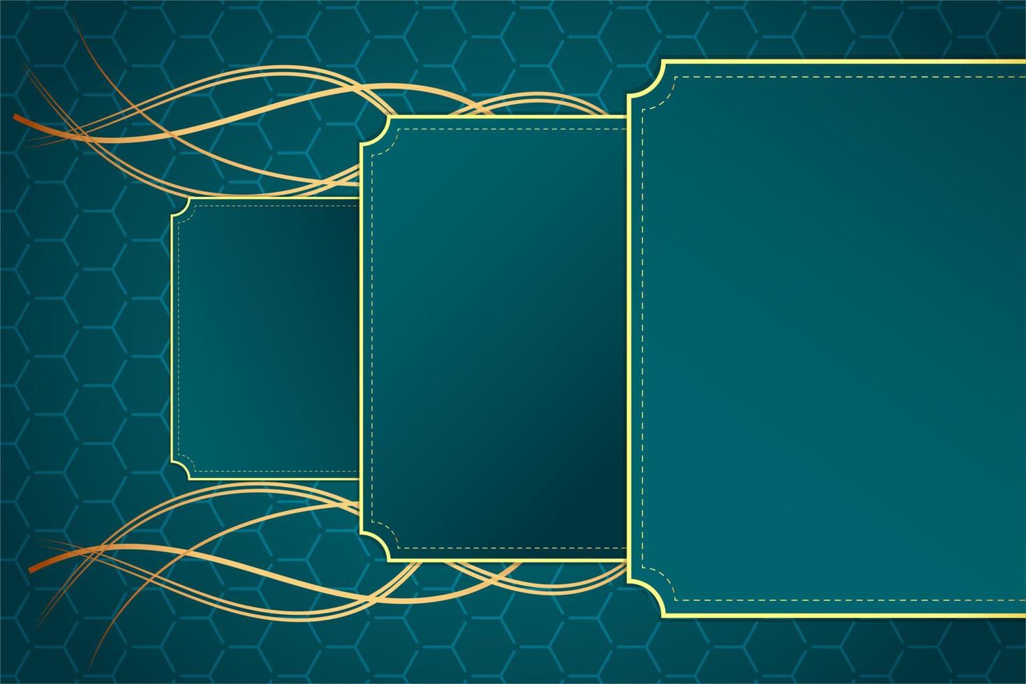 modern luxury abstract background with golden line elements blue green gradient background modern for design vector