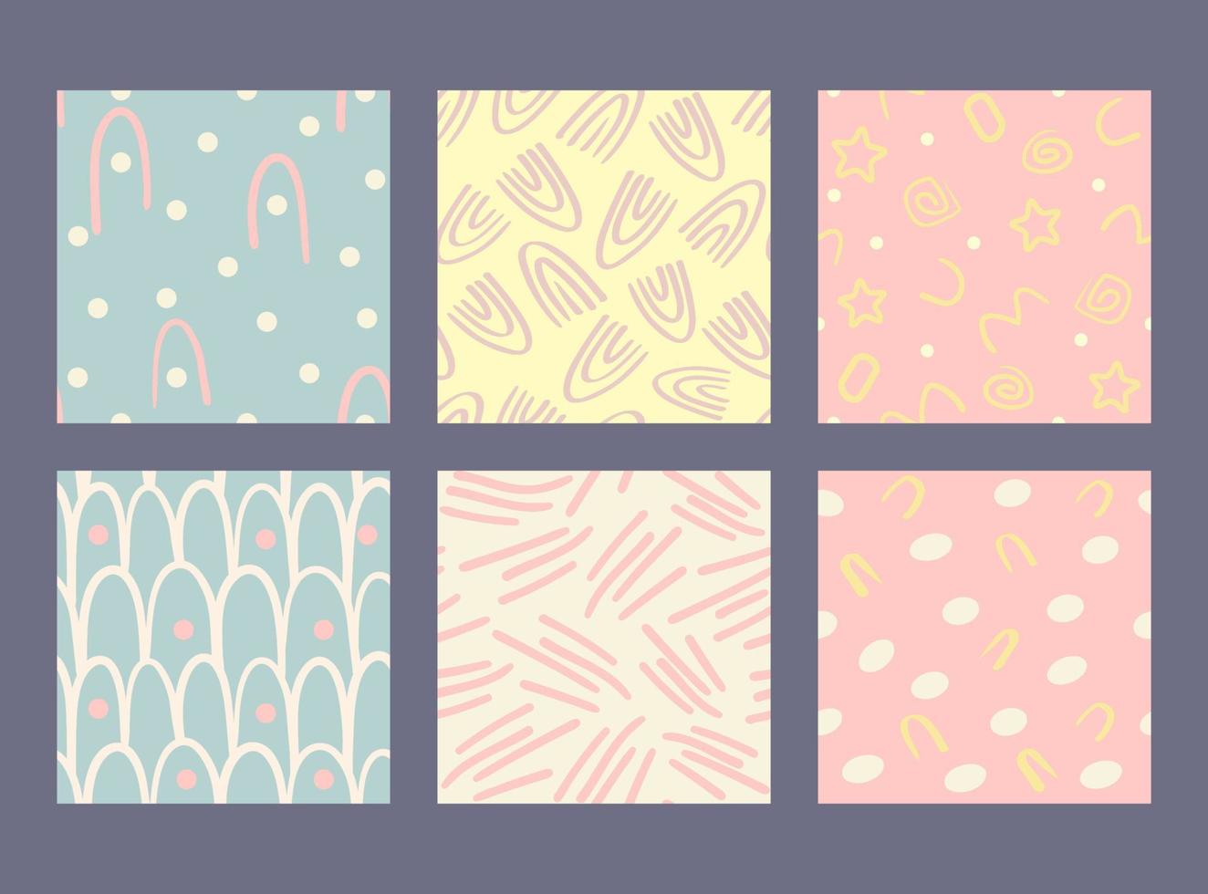 Vector set of six patterns and backgrounds