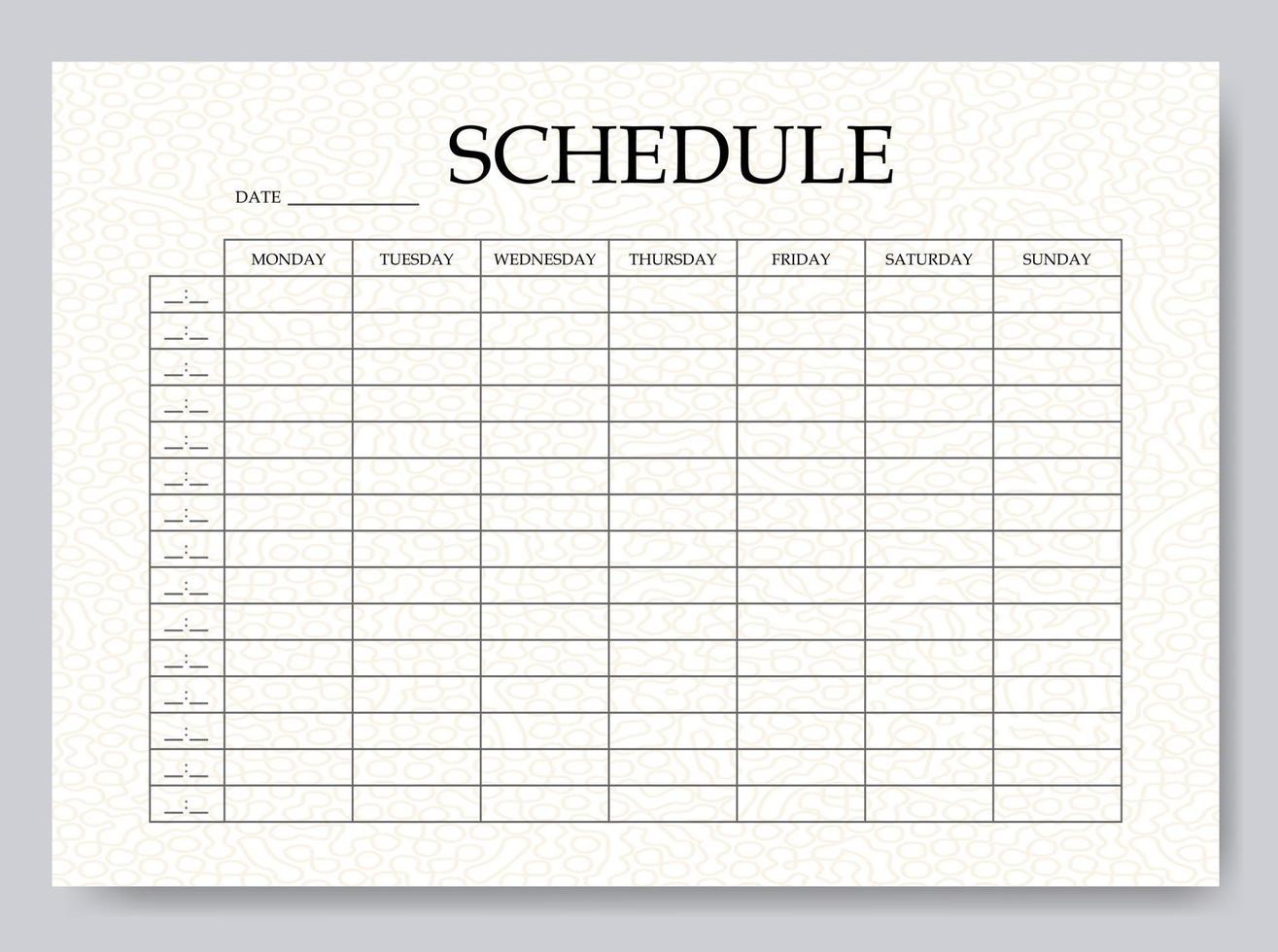 Creative pastel colored monthly planner template. Abstract background blank printable goal setting sheet vector