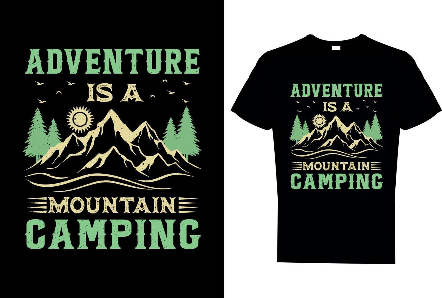 diseño de camisetas de camping para vectores y maquetas