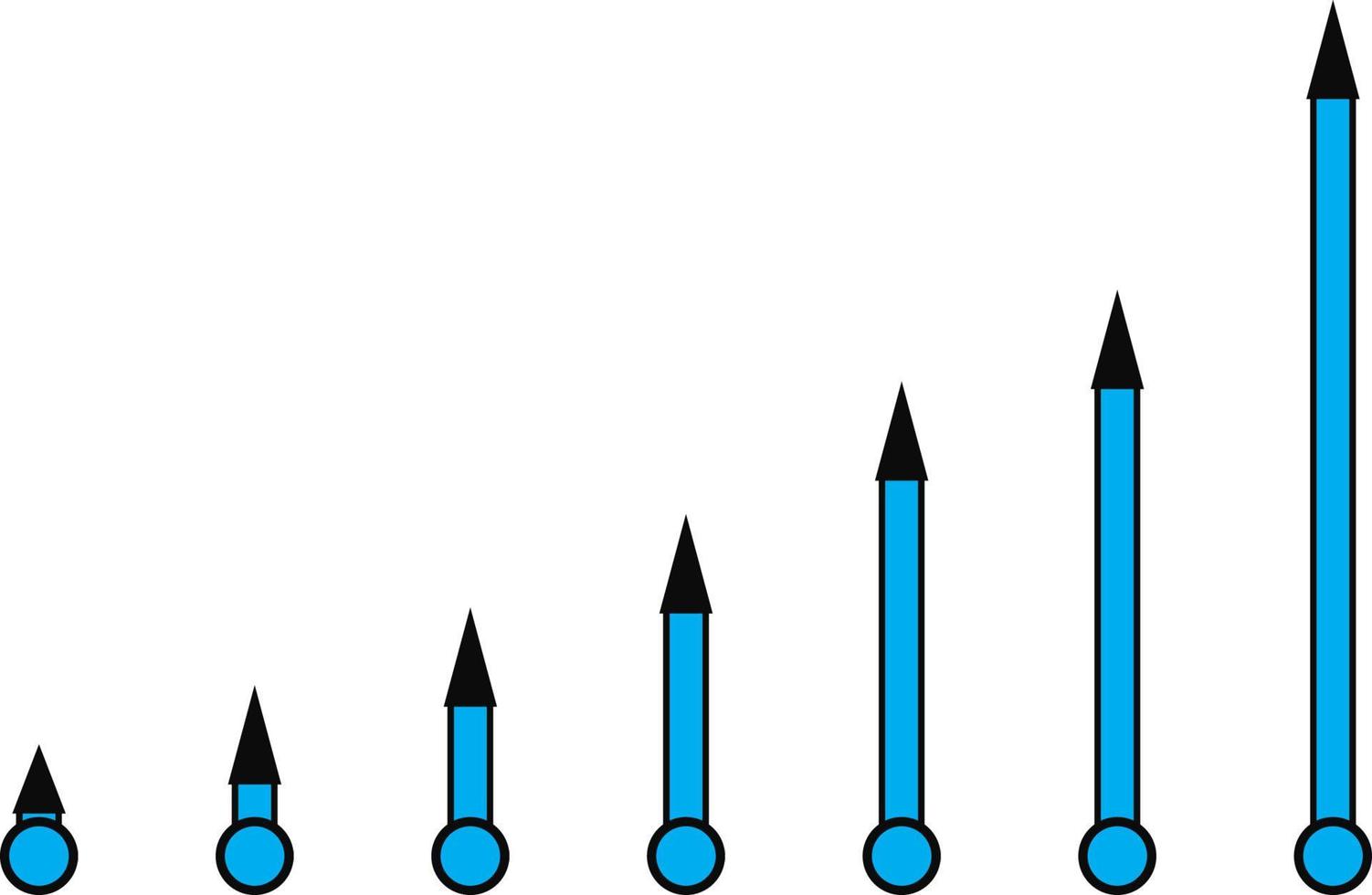 flechas dobladas subiendo estrategia de tres flechas vector