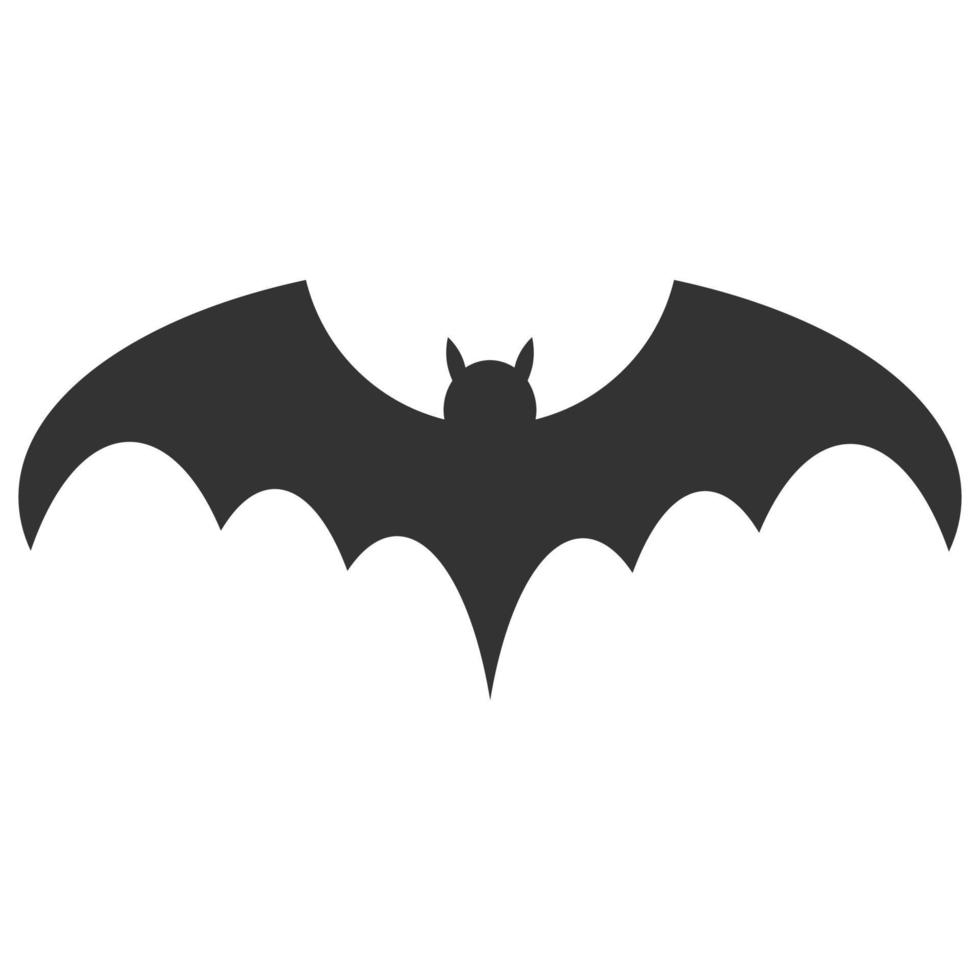 icono de murciélago vector de señal y símbolos, diseño de vector de silueta de murciélago de halloween aislado sobre fondo blanco