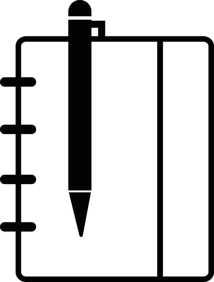 icono de línea de cuaderno. símbolo de esquema de alta calidad para diseño web o aplicación móvil. signo de línea delgada para el logotipo de diseño. pictograma de contorno negro sobre fondo blanco vector