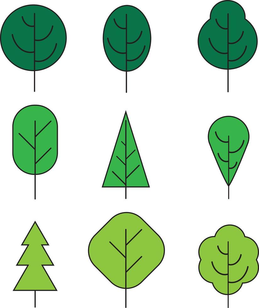 Tree line icon. Naturally beautiful symbol, wooden trunk and outline branches for map. Tree vector outline art illustration isolated on white background.