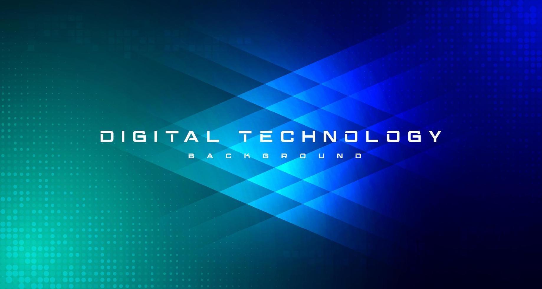 banner de tecnología digital concepto de fondo verde azul, efecto de luz de tecnología cibernética, tecnología abstracta, datos futuros de innovación, red de Internet, big data ai, conexión de puntos de líneas, vector de ilustración