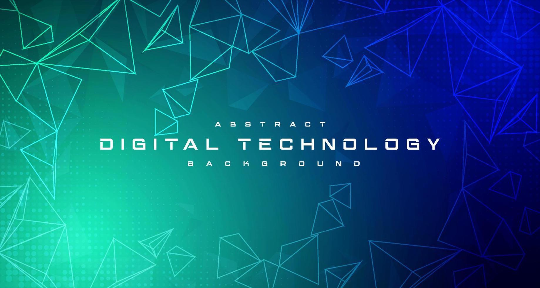 Digital technology banner blue green background concept, cyber technology light effect, abstract tech, innovation future data, internet network, Ai big data, lines dots connection, illustration vector