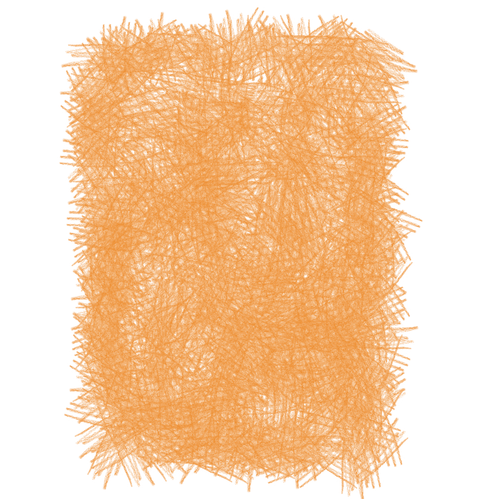 Orange Coloured Pencil Scribble Paint png