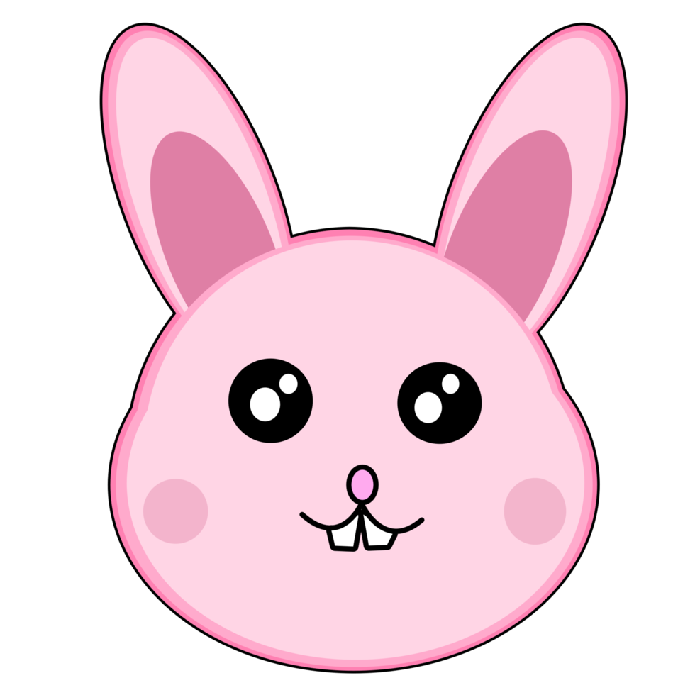cabeza de conejo rosa png