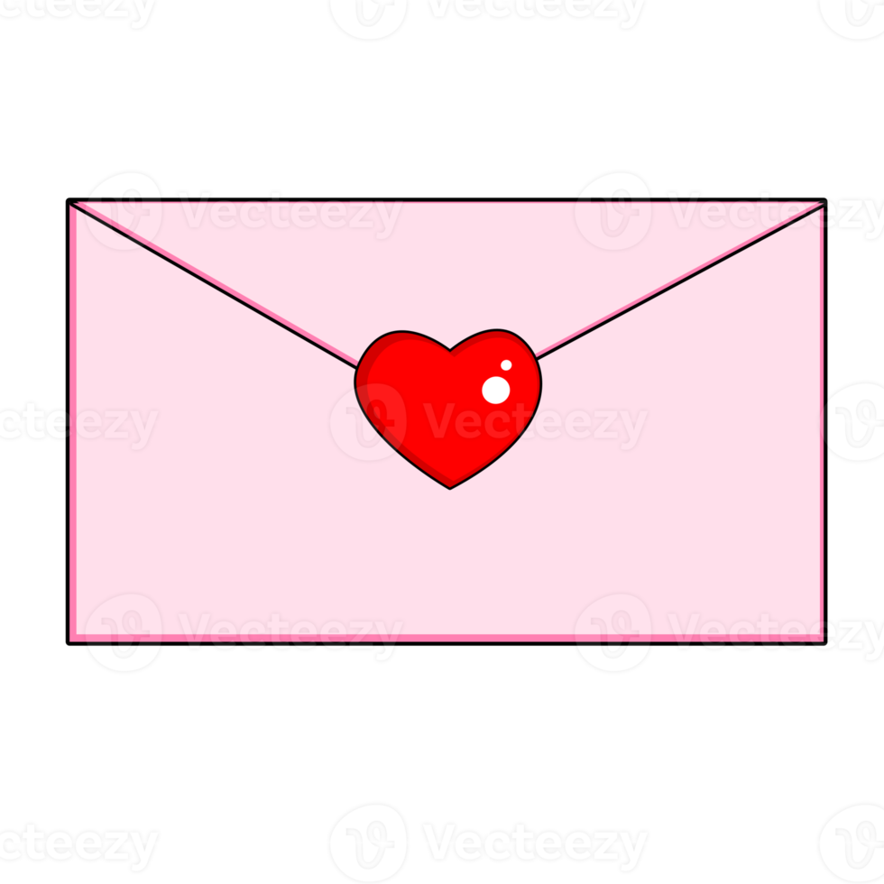 enveloppe avec coeur png