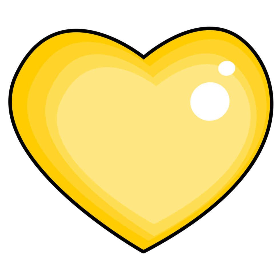 shiny yellow heart png