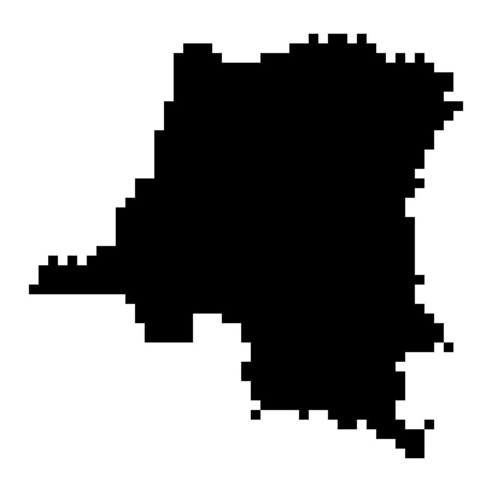 Pixel map of Kinshasa. Vector illustration.