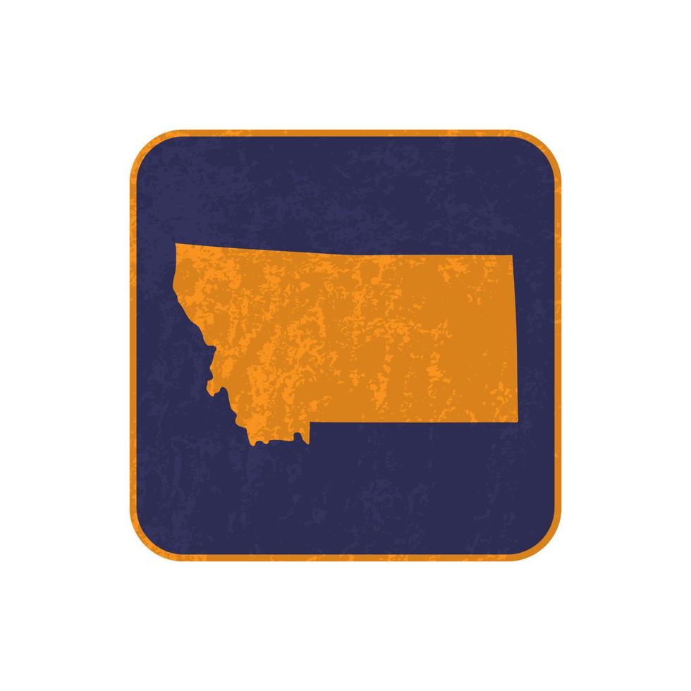 Montana state map square with grunge texture. Vector illustration.