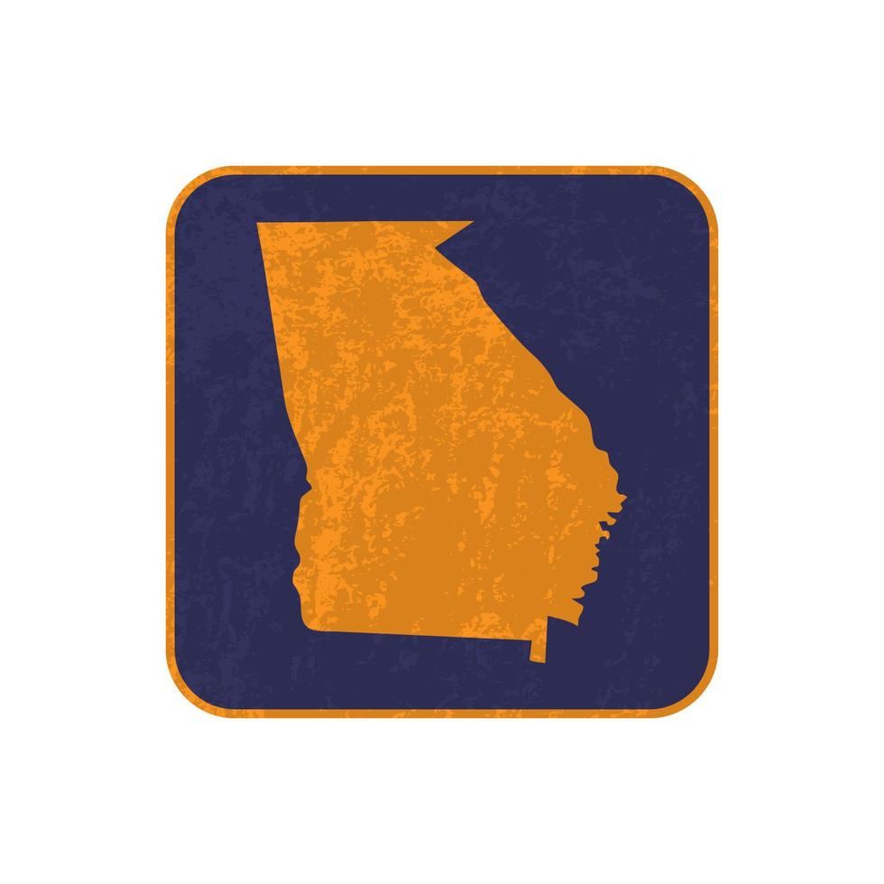 Georgia state map square with grunge texture. Vector illustration