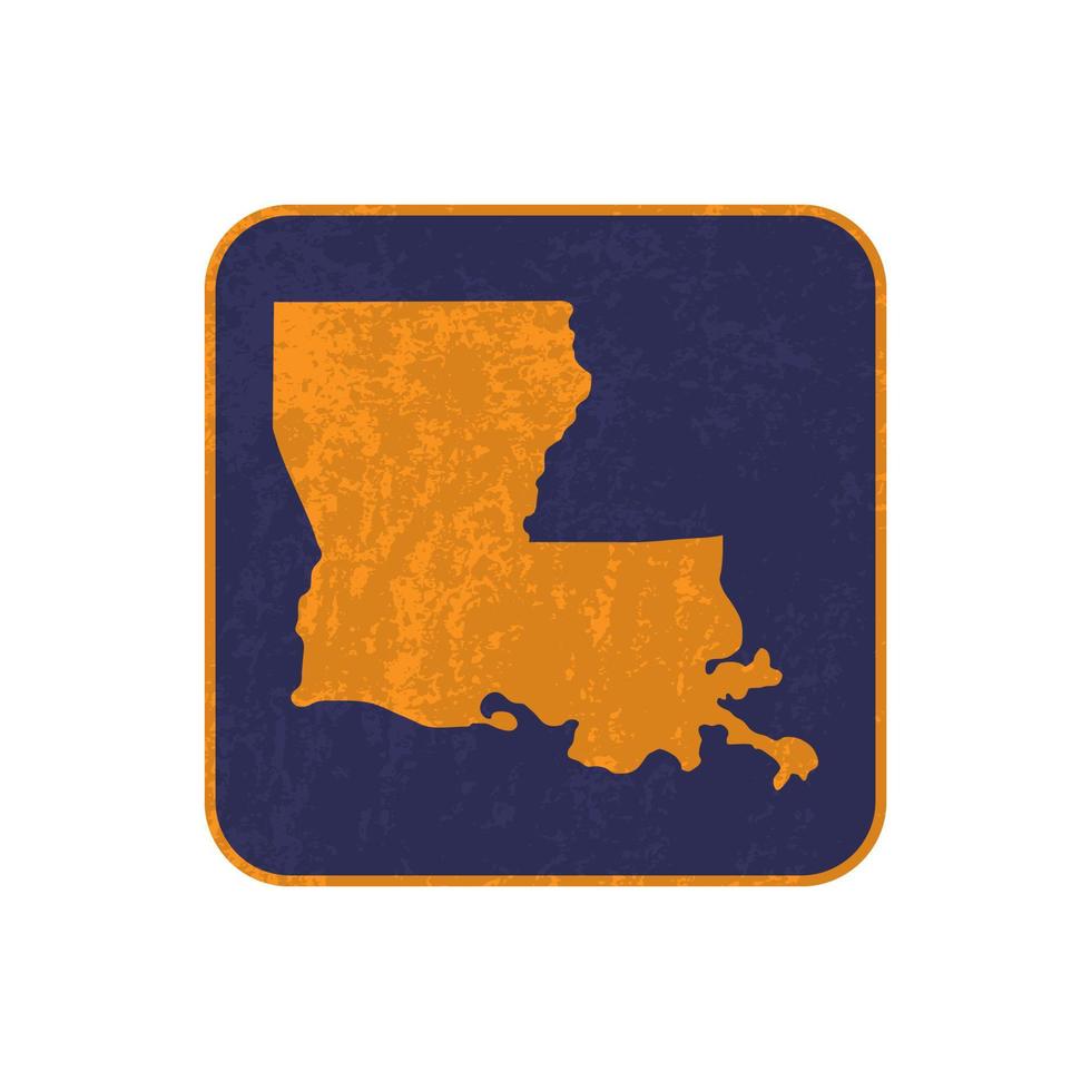 Louisiana state map square with grunge texture. Vector illustration.
