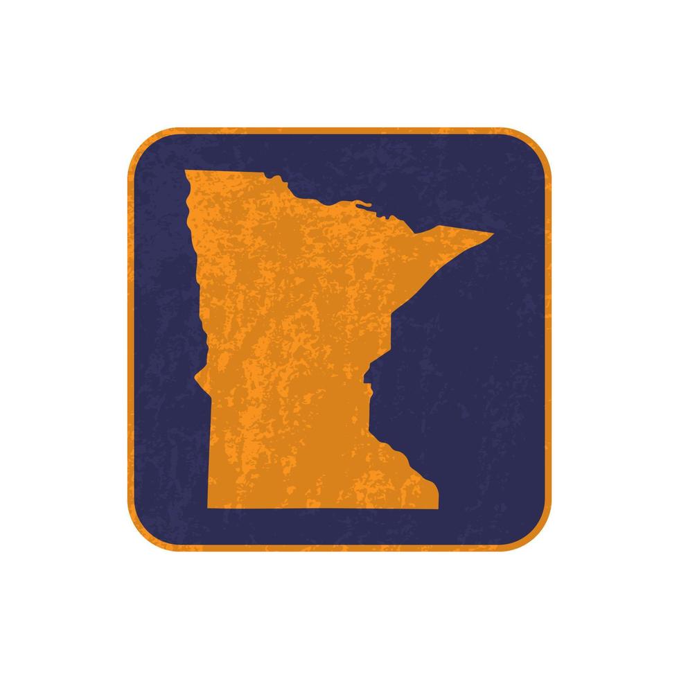 Minnesota state map square with grunge texture. Vector illustration.