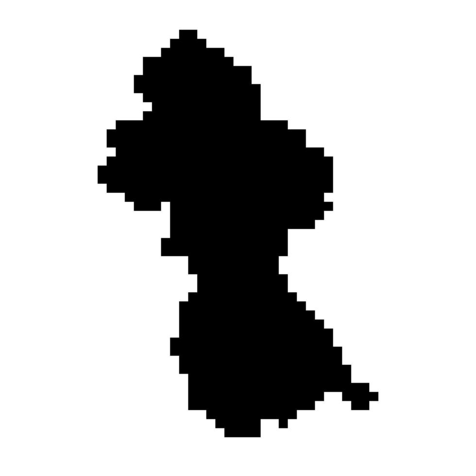 Pixel map of French Guyana. Vector illustration.