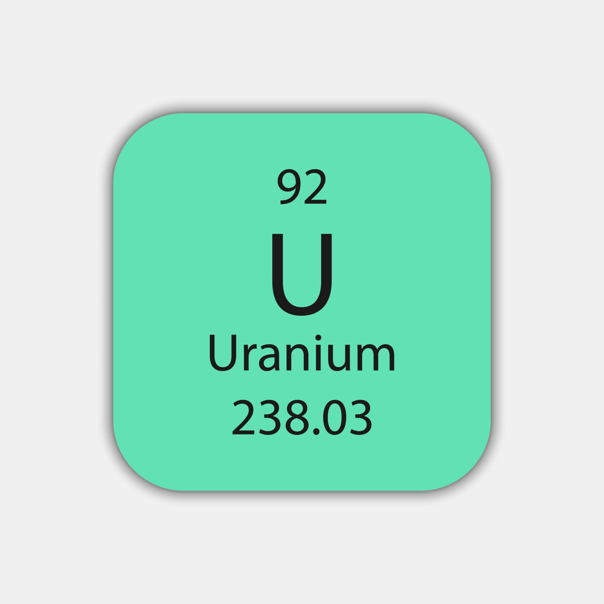 Uranium symbol. Chemical element of the periodic table. Vector