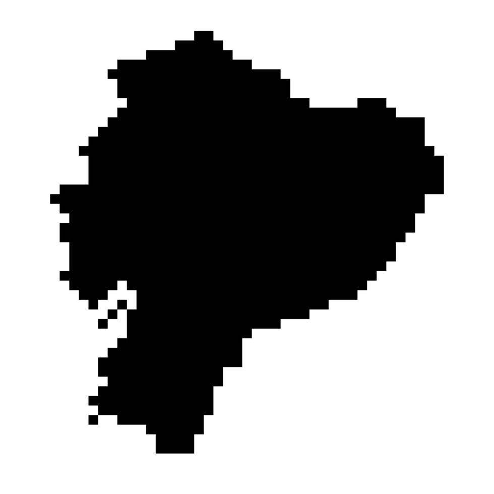 Pixel map of Ecuador. Vector illustration.
