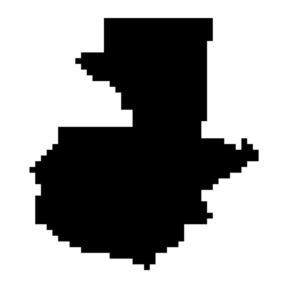 Pixel map of French Guatemala. Vector illustration.