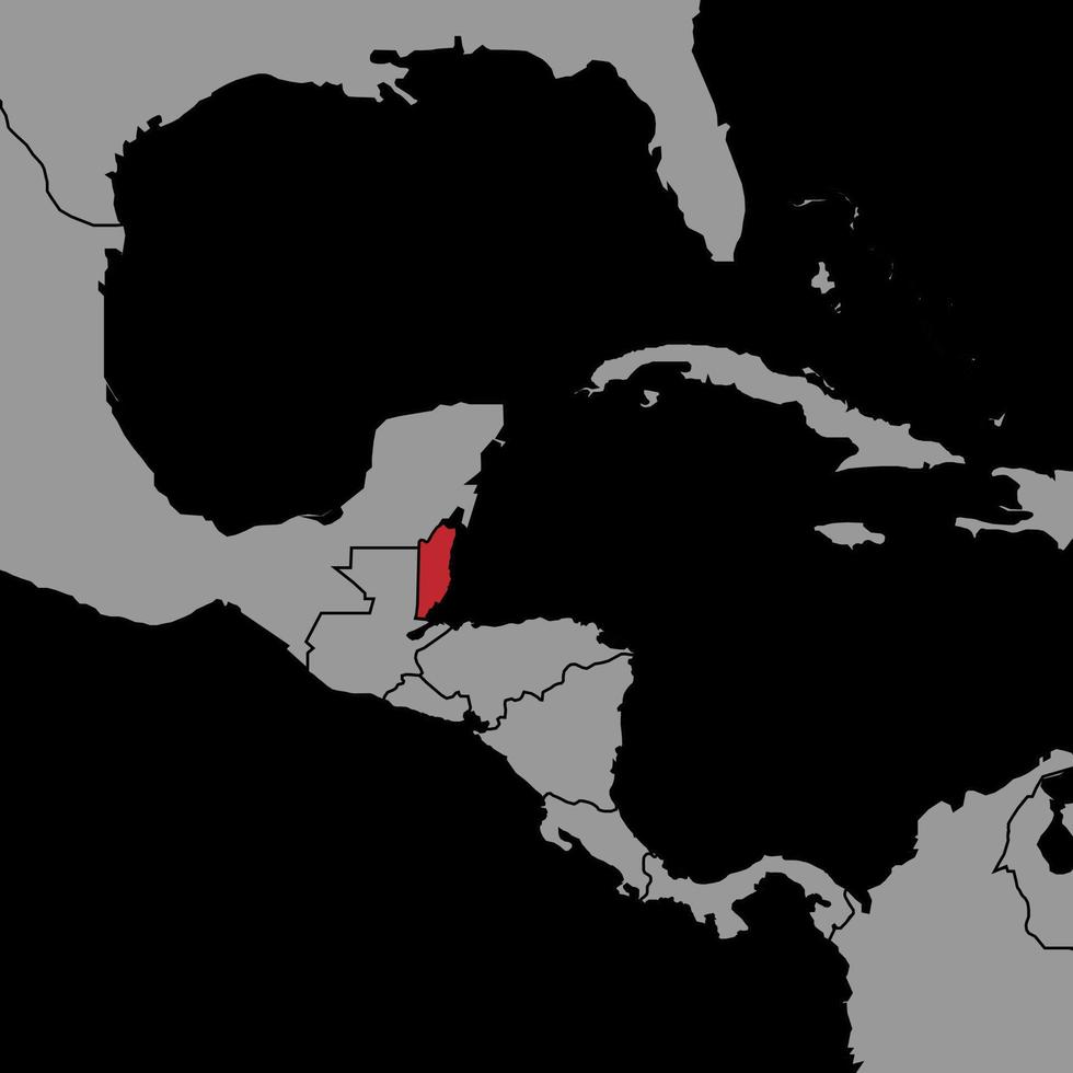 Pin map with Belize flag on world map. Vector illustration.