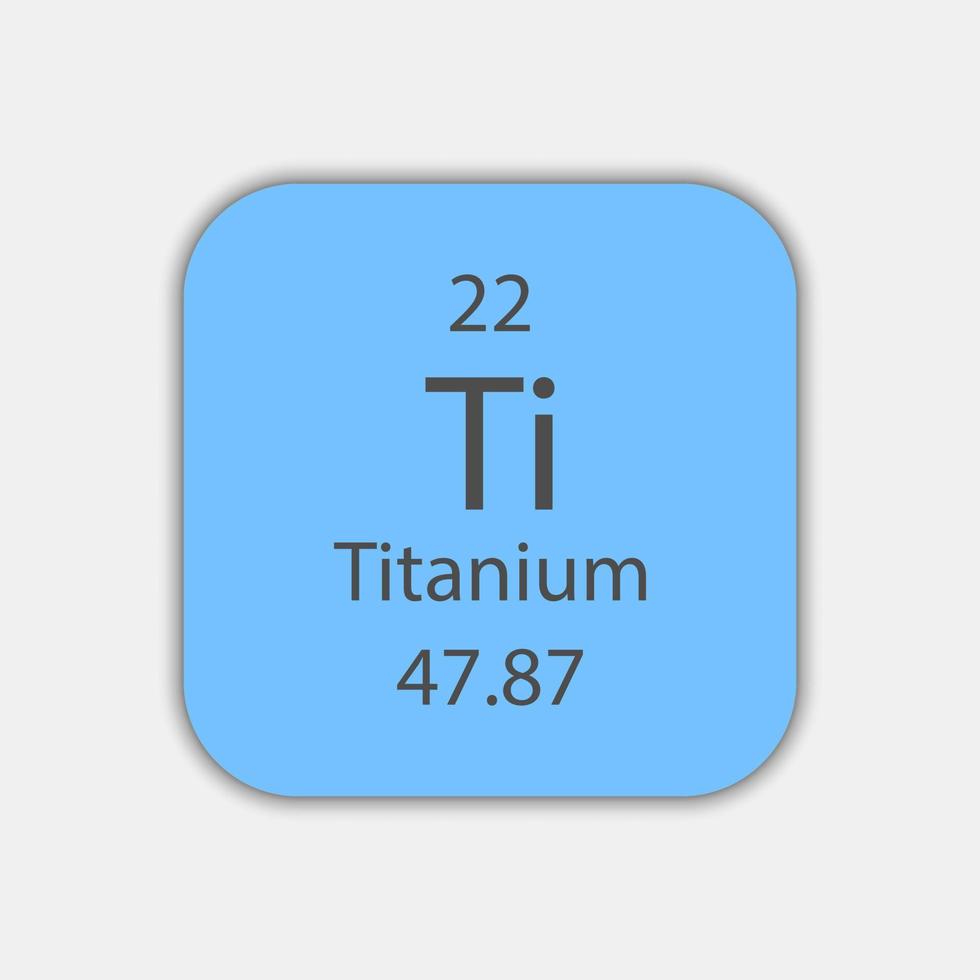 Titanium symbol. Chemical element of the periodic table. Vector illustration.
