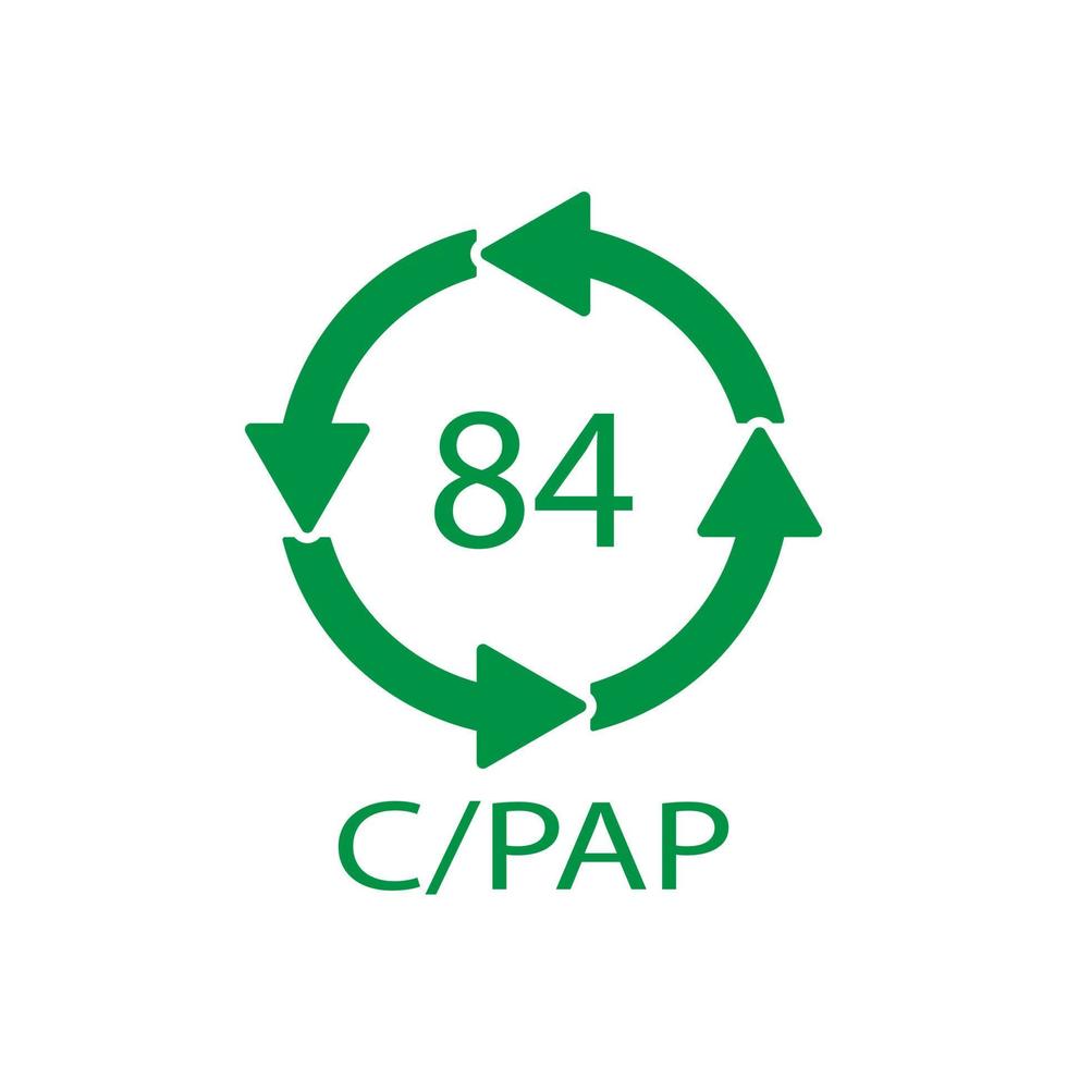 Composites recycling symbol 84 C PAP. Vector illustration