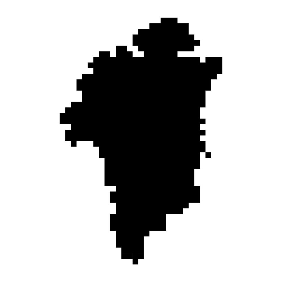 Pixel map of Greenland. Vector illustration.