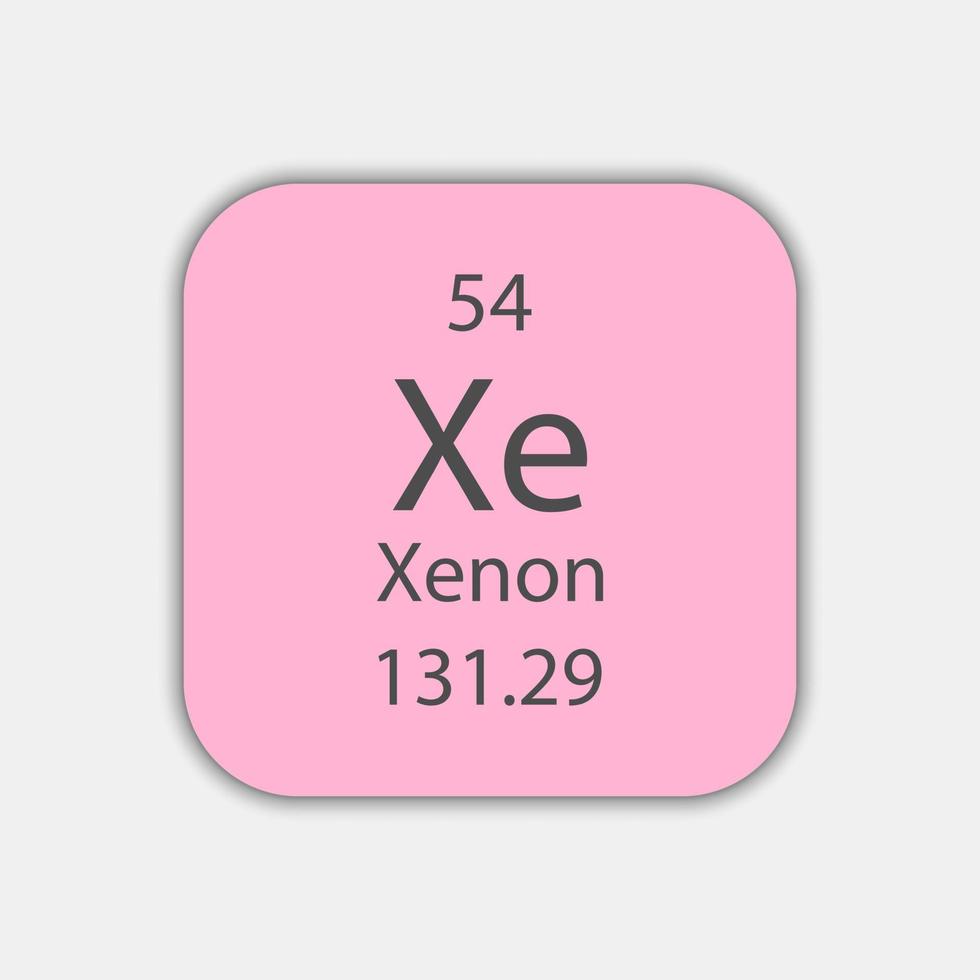 Xenon symbol. Chemical element of the periodic table. Vector illustration.