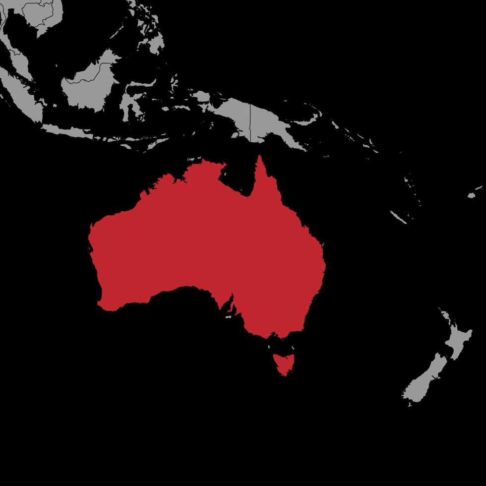 Pin map with Australia flag on world map. Vector illustration.