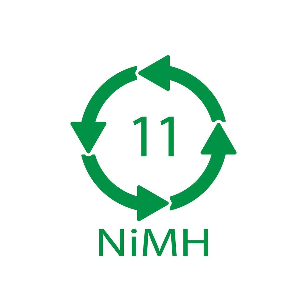 Battery recycling symbol 11 NiMH. Vector illustration