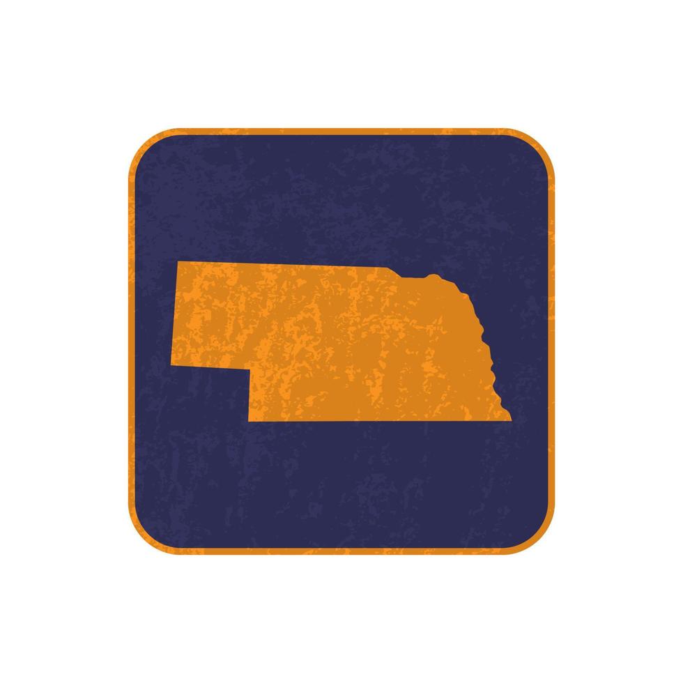 Nebraska state map square with grunge texture. Vector illustration.