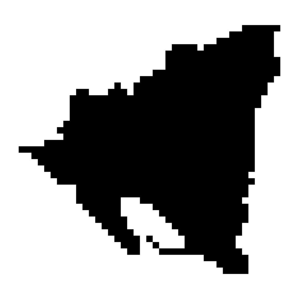 Pixel map of Nicaragua. Vector illustration.