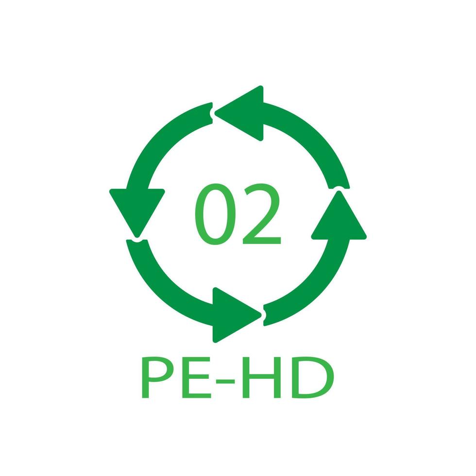 High-density Polyethylene 02 PE-HD Icon Symbol vector